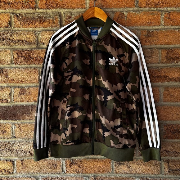adidas Other - ADIDAS | Green camouflage adidas striped long sleeve zip up sport  fall …
